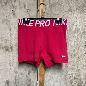 Nike Pro Dri-FIT Women's Pink Compression Shorts Athletic Breathable Sz M